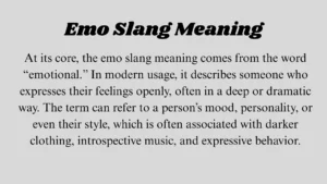 Emo Slang Meaning