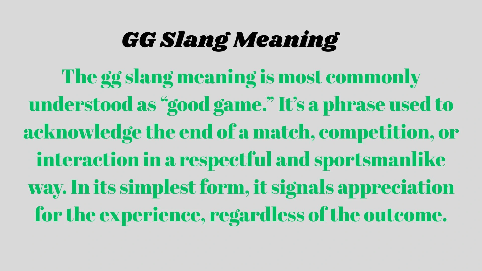 GG Slang Meaning