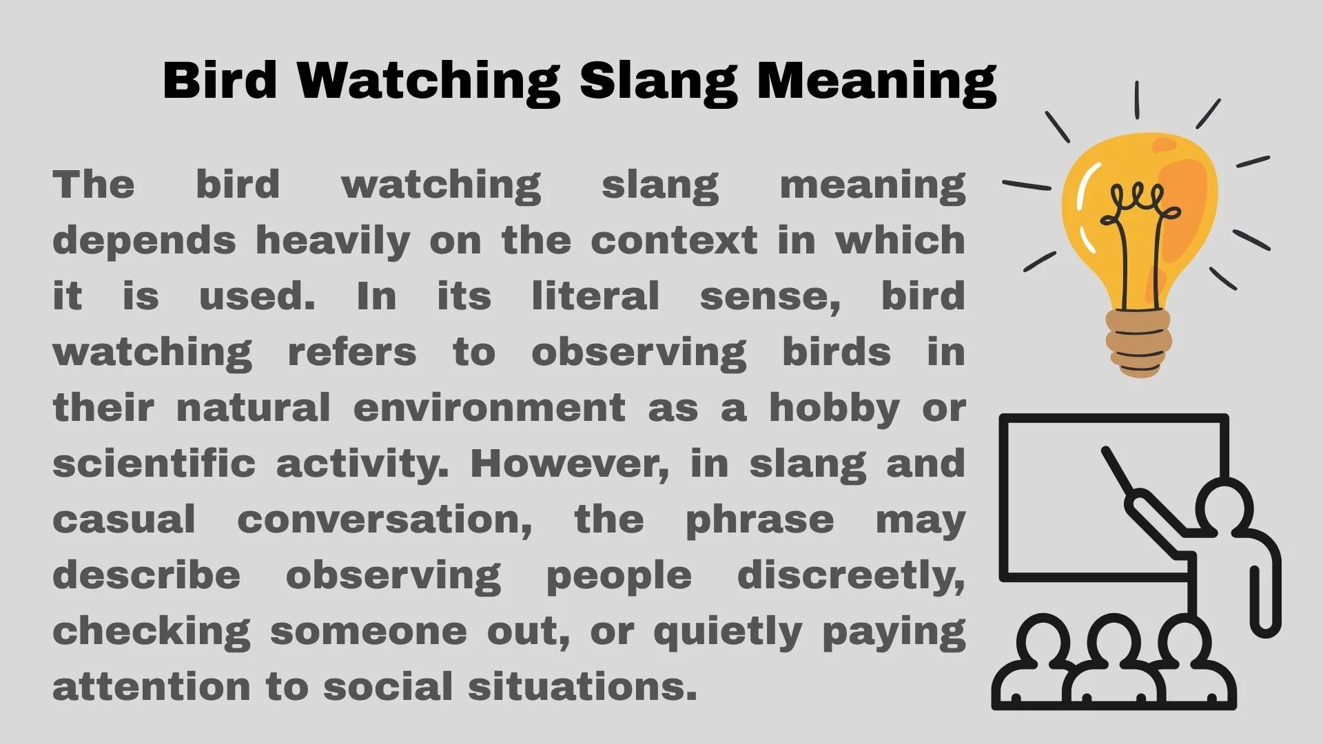 Bird Watching Slang Meaning