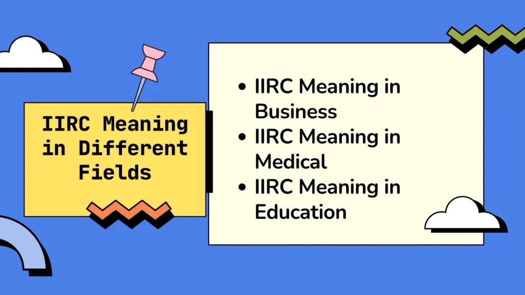 IIRC Meaning in Different Fields